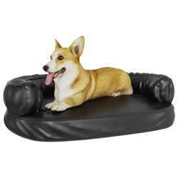 Letto per Cani Ergonomico Gommapiuma Nero 88x65cm Similpelle