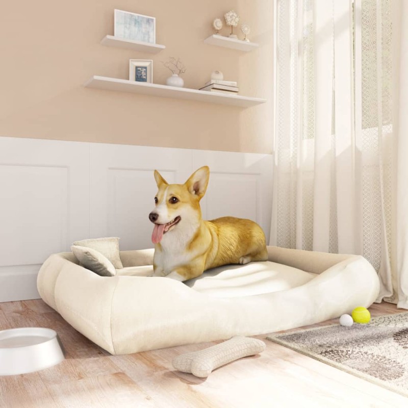 Cuccia per Cani con Cuscini Beige 115x100x20 cm Tessuto Oxford