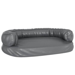 vidaXL Letto per Cani Ergonomico Gommapiuma Grigio 75x53 cm Similpelle