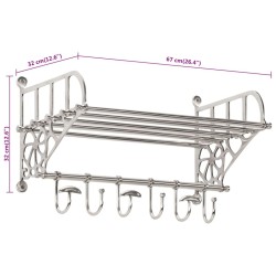 vidaXL Portapacchi con Appendiabiti a Parete in Alluminio