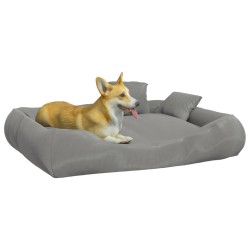 Cuccia per Cani con Cuscini Grigio 89x75x19 cm Tessuto Oxford