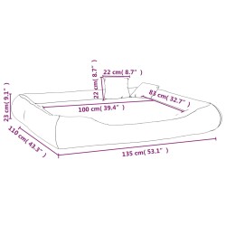 Cuccia per Cani con Cuscini Neri 135x110x23cm in Tessuto Oxford