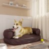 vidaXL Letto Cani Ergonomico Gommapiuma Marrone 60x42 cm in Similpelle