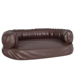 vidaXL Letto Cani Ergonomico Gommapiuma Marrone 60x42 cm in Similpelle