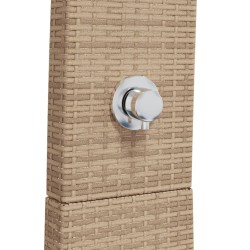 vidaXL Doccia da Esterno Beige 55x60x224 cm Polyrattan e Legno Acacia