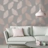 DUTCH WALLCOVERINGS Carta da Parati Fawning Feather Grigio e Oro Rosa