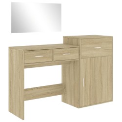 vidaXL Set da Toeletta 3 pz Rovere Sonoma in Legno Multistrato