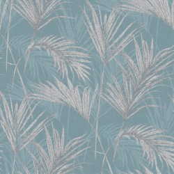 DUTCH WALLCOVERINGS Carta da Parati Palm Springs Blu e Grigio