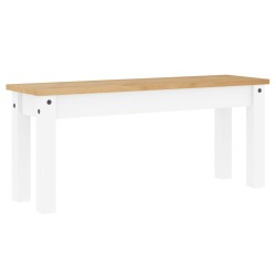 vidaXL Panca da Pranzo Panama Bianca 105x30x45 cm Legno Massello Pino