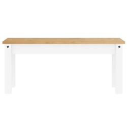 vidaXL Panca da Pranzo Panama Bianca 105x30x45 cm Legno Massello Pino