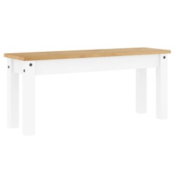 vidaXL Panca da Pranzo Panama Bianca 105x30x45 cm Legno Massello Pino