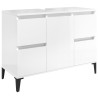 vidaXL Mobile Lavabo Bianco Lucido 80x33x60 cm in Legno Multistrato