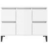 vidaXL Mobile Lavabo Bianco Lucido 80x33x60 cm in Legno Multistrato