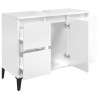 vidaXL Mobile Lavabo Bianco Lucido 80x33x60 cm in Legno Multistrato