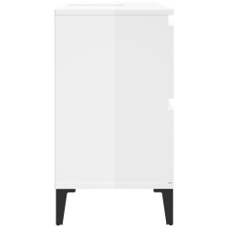 vidaXL Mobile Lavabo Bianco Lucido 80x33x60 cm in Legno Multistrato