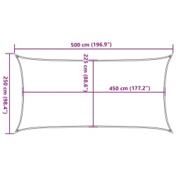 vidaXL Vela Parasole 160 g/m² Marrone 2,5x5 m in HDPE