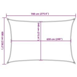 vidaXL Vela Parasole 160 g/m² Nera 6x7 m in HDPE