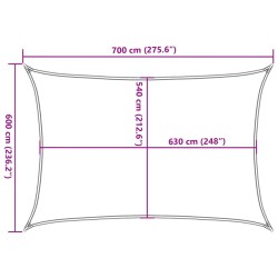 vidaXL Vela Parasole 160 g/m² Marrone 6x7 m in HDPE