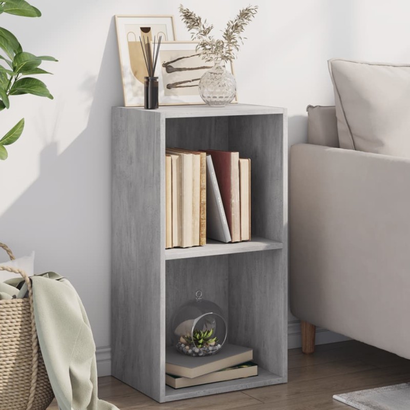 vidaXL Libreria 5 Ripiani Grigio Cemento 40x30x76,5 Legno Multistrato