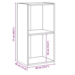 vidaXL Libreria 5 Ripiani Grigio Cemento 40x30x76,5 Legno Multistrato