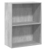 vidaXL Libreria 2 Ripiani Grigio Cemento 60x30x76,5 Legno Multistrato