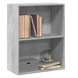 vidaXL Libreria 2 Ripiani Grigio Cemento 60x30x76,5 Legno Multistrato