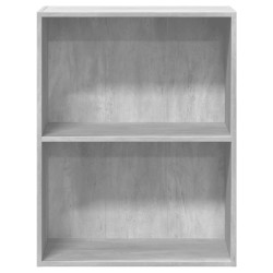 vidaXL Libreria 2 Ripiani Grigio Cemento 60x30x76,5 Legno Multistrato