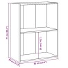 vidaXL Libreria 2 Ripiani Grigio Cemento 60x30x76,5 Legno Multistrato