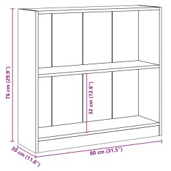 vidaXL Libreria Grigio Cemento 80x24x75 cm in Legno Multistrato