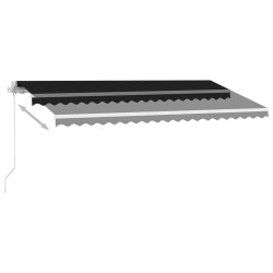 vidaXL Tenda da Sole Retrattile Manuale LED 450x350 cm Antracite