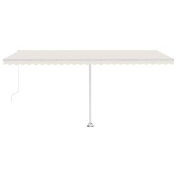 vidaXL Tenda da Sole Retrattile Manuale con LED 500x300 cm Crema