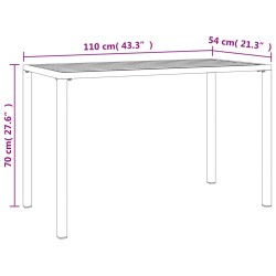 vidaXL Tavolo da Pranzo da Giardino Antracite 110x54x70 cm Acciaio