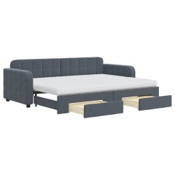 vidaXL Divano Letto Estraibile Cassetti Grigio Scuro 80x200cm Velluto