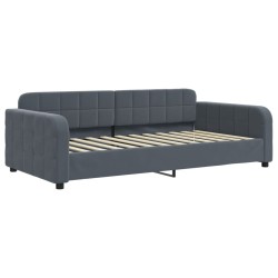 vidaXL Divano Letto Estraibile Cassetti Grigio Scuro 100x200cm Velluto