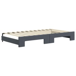 vidaXL Divano Letto Estraibile Cassetti Grigio Scuro 100x200cm Velluto