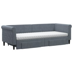 vidaXL Divano Letto Estraibile Cassetti Grigio Scuro 80x200cm Velluto