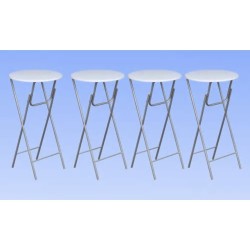 vidaXL Tavoli da Bar Set 4 pz con Ripiano in MDF Bianco