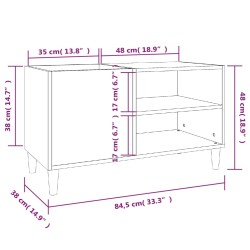 vidaXL Mobile Porta Dischi Rovere Marrone 84,5x38x48 Legno Multistrato