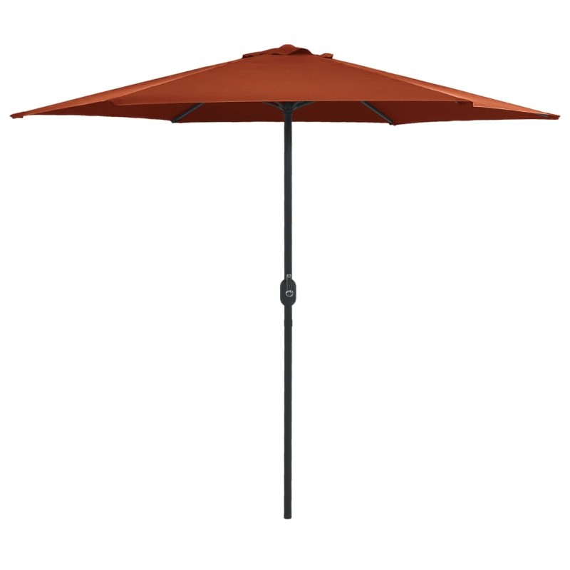 vidaXL Ombrellone da Giardino Palo in Alluminio 270x246 cm Terracotta