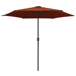 vidaXL Ombrellone da Giardino Palo in Alluminio 270x246 cm Terracotta