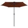 vidaXL Ombrellone da Giardino Palo in Alluminio 270x246 cm Terracotta