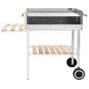 vidaXL Griglia per Barbecue a Carrello XXL Acciaio Inox con 2 Ripiani