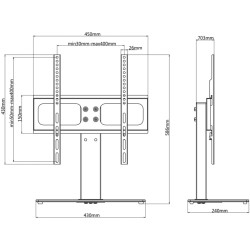 vidaXL Piedistallo TV per Schermo 26" - 42" Max VESA 400x400 mm 30kg