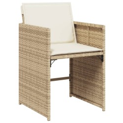 vidaXL Set da Pranzo da Giardino 9 pz con Cuscini Beige in Polyrattan