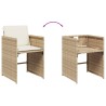 vidaXL Set da Pranzo da Giardino 9 pz con Cuscini Beige in Polyrattan