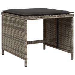 vidaXL Set da Pranzo da Giardino 11pz con Cuscini in Polyrattan Grigio