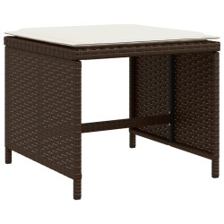 vidaXL Set da Pranzo da Giardino 13pz con Cuscini Marrone Polyrattan