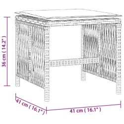 vidaXL Sgabelli Giardino con Cuscini 4pz Marroni 41x41x36cm Polyrattan