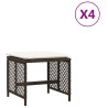 vidaXL Sgabelli Giardino con Cuscini 4pz Marroni 41x41x36cm Polyrattan