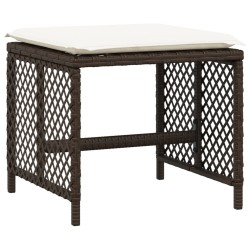 vidaXL Sgabelli Giardino con Cuscini 4pz Marroni 41x41x36cm Polyrattan